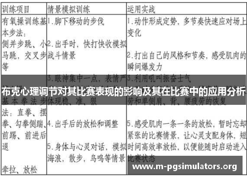 布克心理调节对其比赛表现的影响及其在比赛中的应用分析