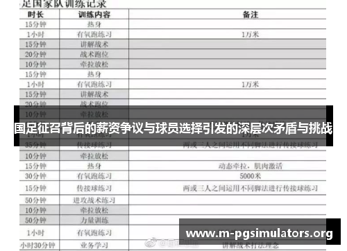 国足征召背后的薪资争议与球员选择引发的深层次矛盾与挑战