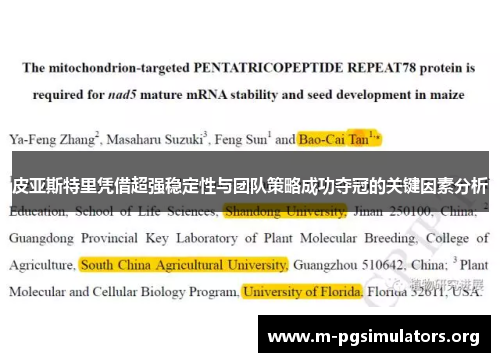 皮亚斯特里凭借超强稳定性与团队策略成功夺冠的关键因素分析